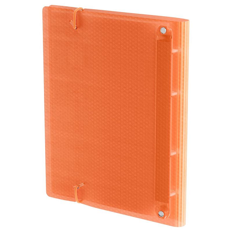 Тетрадь на кольцах А5, 120л., BG "Neon", пластиковая обложка, оранжевый, с резинкой