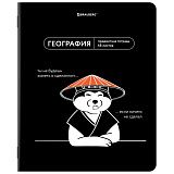 Тетрадь предметная МЕМЫ 48 л., TWIN-лак, ГЕОГРАФИЯ, клетка, подсказ, BRAUBERG, 405100