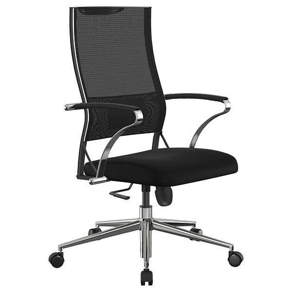 Кресло руководителя Метта "Ergolife" Sit Air-180 B2-290K - Mesh(YP99)+UMF(X1), ткань-сетка черная, механизм качания, пятилучье хром, z509385244