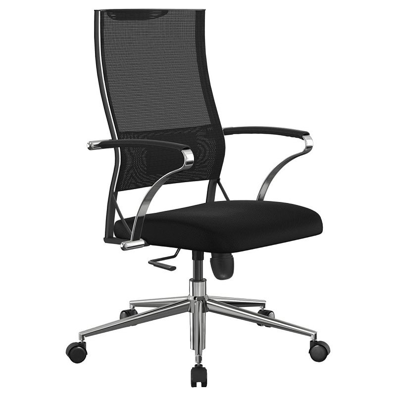 Кресло руководителя Метта "Ergolife" Sit Air-180 B2-290K - Mesh(YP99)+UMF(X1), ткань-сетка черная, механизм качания, пятилучье хром, z509385244