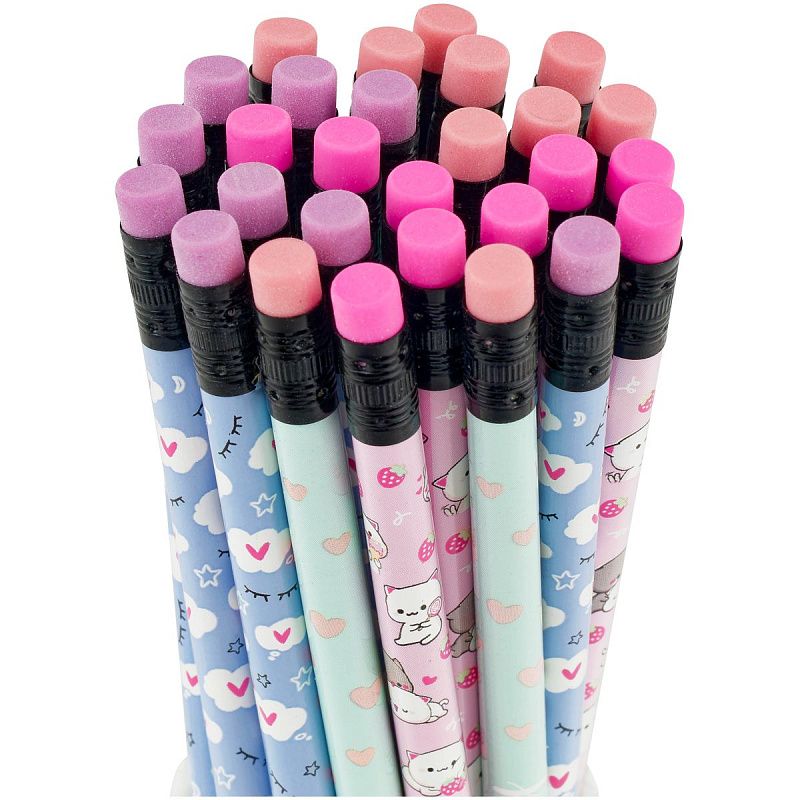 Карандаш ч/г MESHU "Kittens", HB, заточен., с печатью, с ластиком, ассорти, туба 