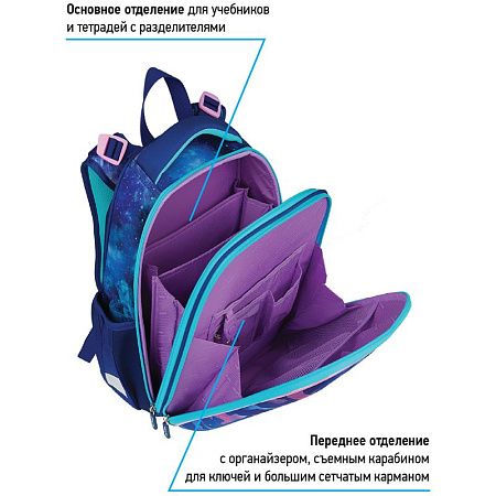 Ранец Berlingo Expert "Galactic cats" 37*28*16см, 2 отделения, 2 кармана, анатомическая спинка 