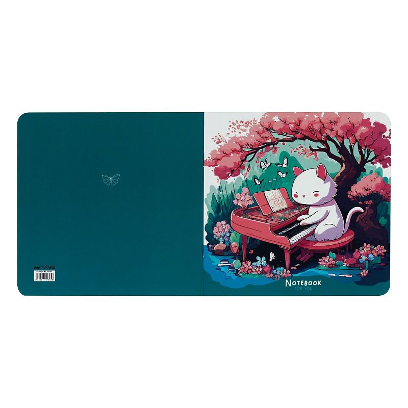 Записная книжка 170*170 мм 40л. на скрепке MESHU "Cat`s symphonie", soft-touch ламинация, блок без линовки, 80г/м2