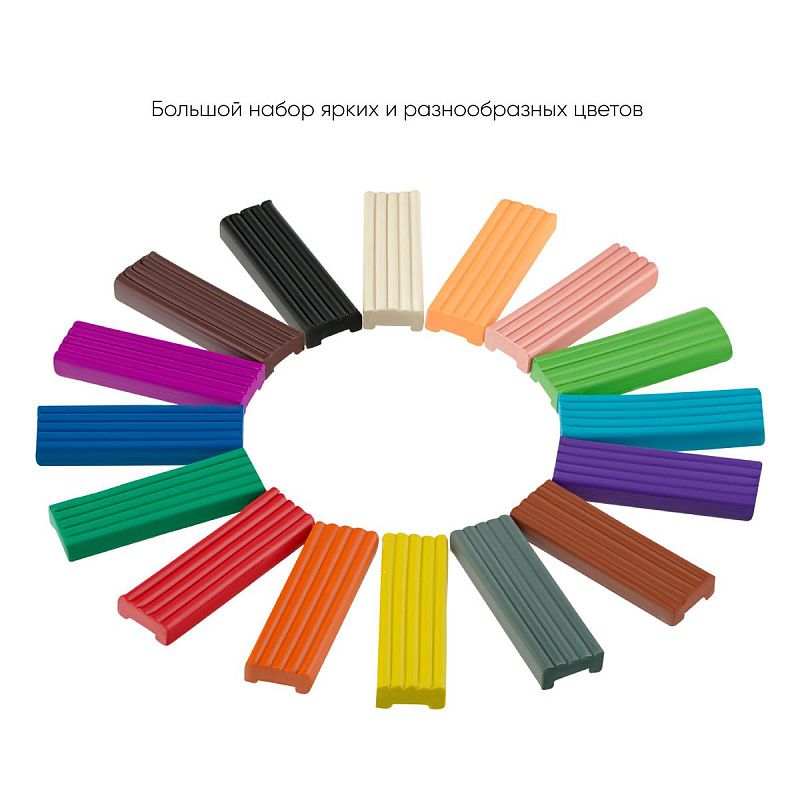 Пластилин Гамма "Юный художник" NEW, 16 цветов, 224г, со стеком, картон. упаковка