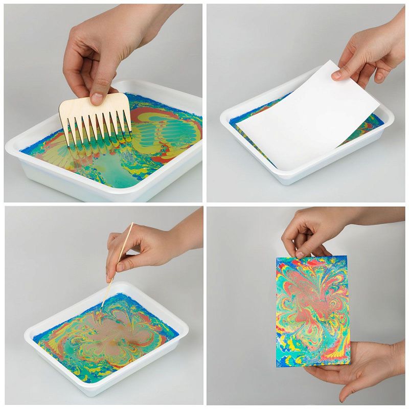 Набор для рисования на воде ТРИ СОВЫ "Краски Эбру", 5 цветов, А5, картонная коробка