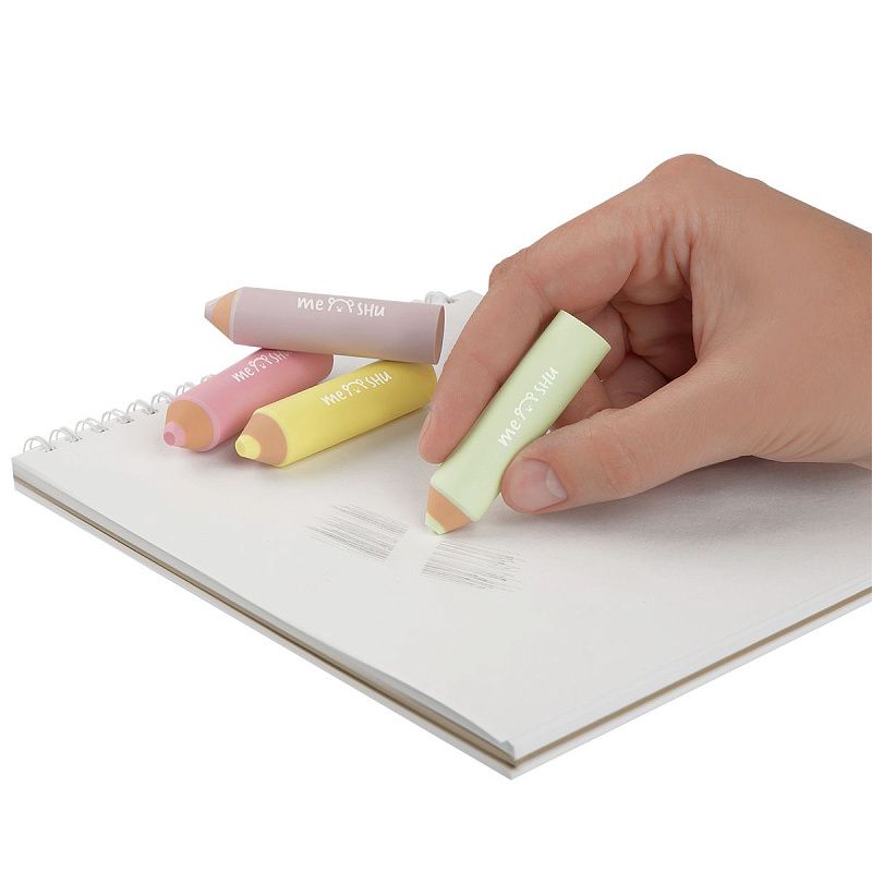 Набор ластиков MESHU "Little Pencils" 4шт., 65*15*15мм, термопластичная резина, блистер, европодвес 