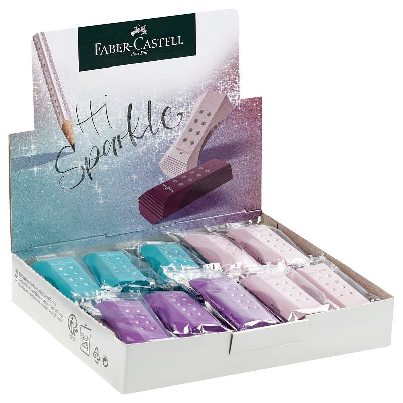 Ластик Faber-Castell "Sparkle" ассорти, 60 *28*13 мм 