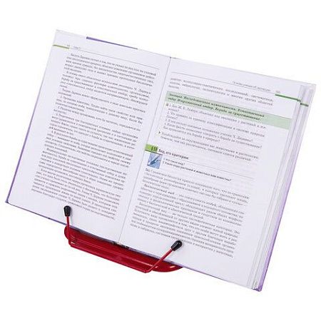 Подставка для книг и учебников металлическая, красная, BRAUBERG LINE, 237965 
