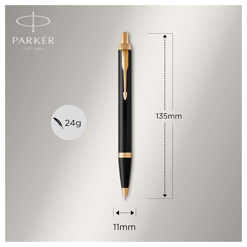Ручка шариковая Parker "IM Black GT" синяя, 1,0мм, кнопочн., подарочная упаковка 