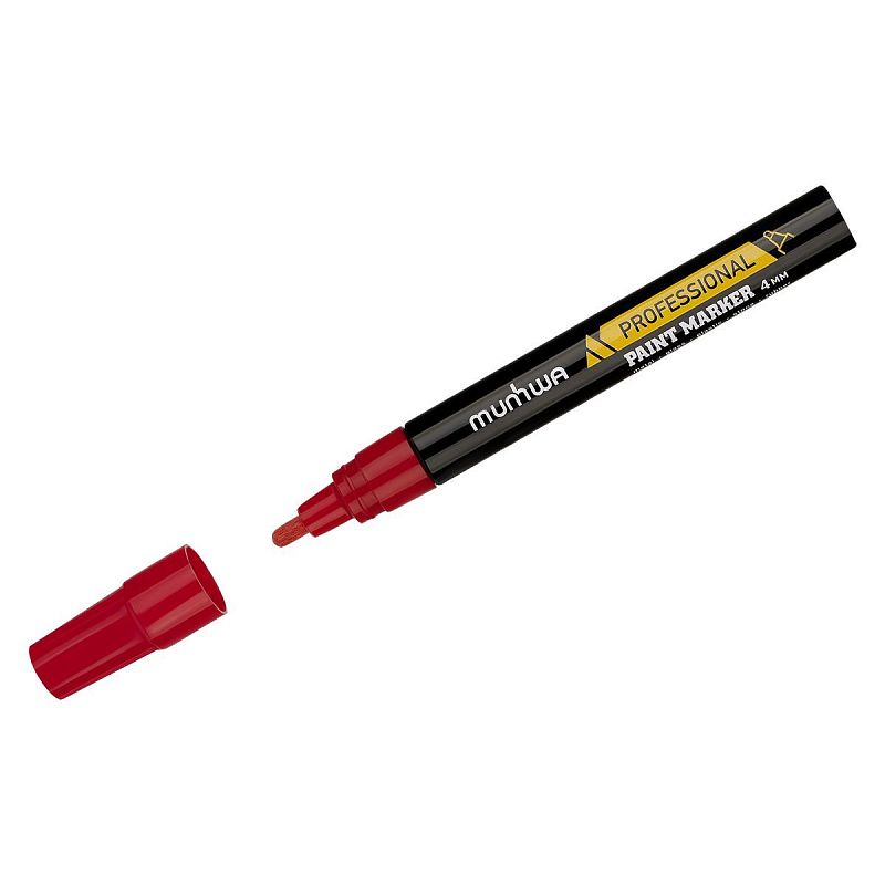 Маркер-краска MunHwa "Professional Paint Marker" красная, 4мм, нитро-основа