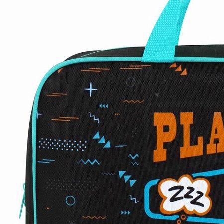 Папка на молнии с ручками BRAUBERG А4, 1 отделение, полиэстер, 80мм, Play sleep repeat, 272181 