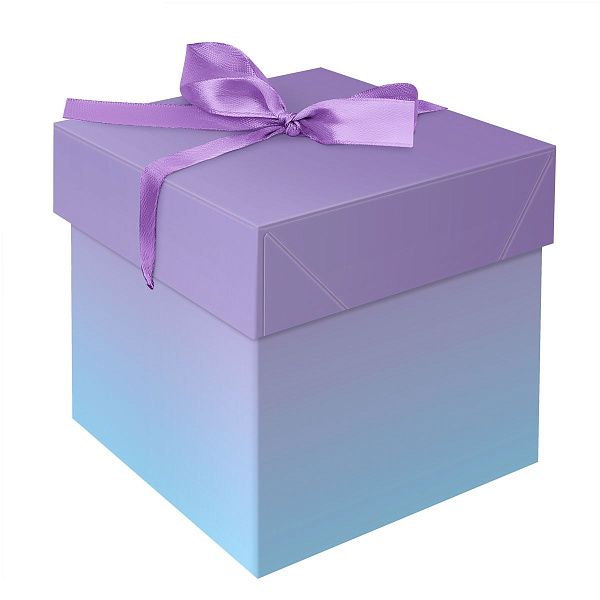 Коробка складная подарочная MESHU "Duotone. Blue-Lilac gradient", (15*15*15см), с лентой Коробка складная подарочная MESHU "Duotone. Blue-Lilac gradient", (15*15*15см), с лентой