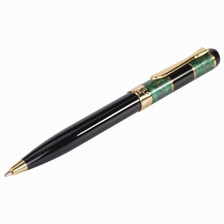 Ручка подарочная шариковая GALANT "Granit Green", корпус черный с темно-зеленым, золотистые детали, пишущий узел 0,7 мм, синяя, 140393 