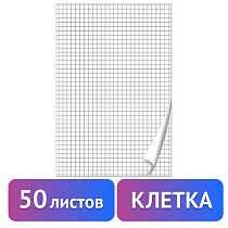 Блокнот для флипчарта BRAUBERG, 50 листов, клетка, 67,5х98 см, 80 г/м2, 128647