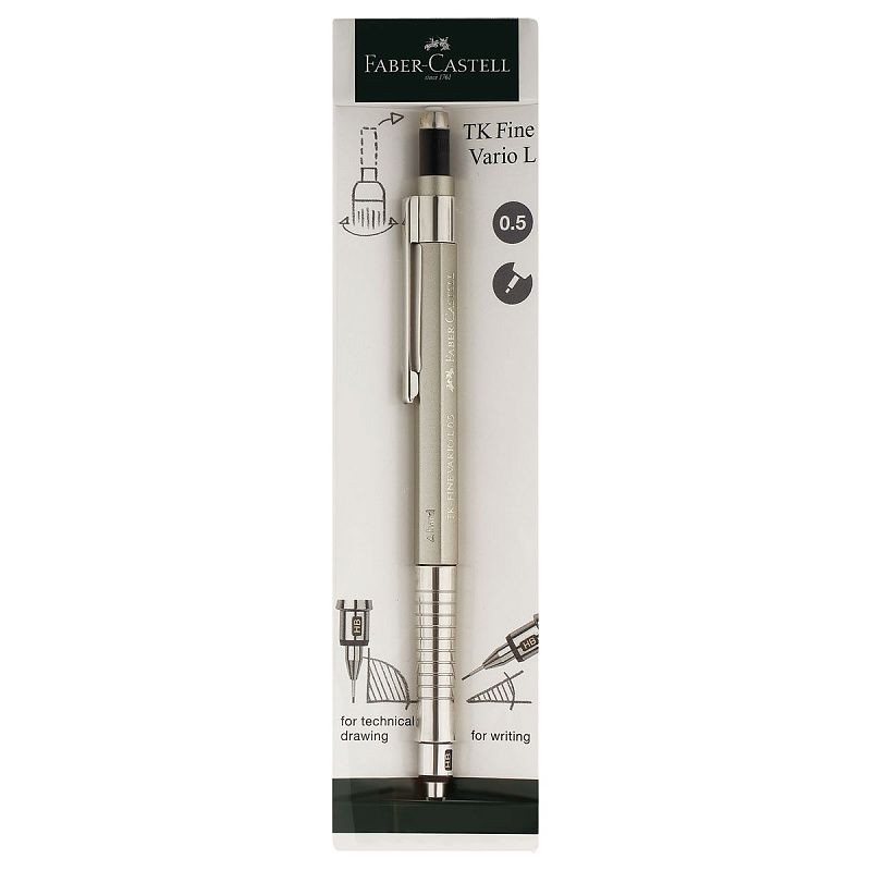 Карандаш механический Faber-Castell "TK-Fine Vario L" 0,5мм, HB, с ластиком, шампань 