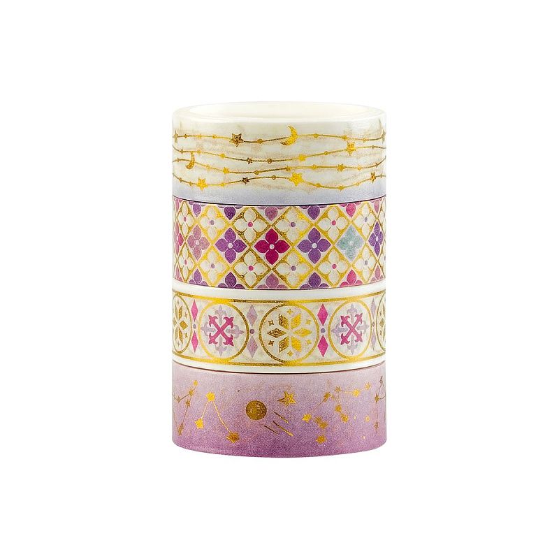 Набор клейких декоративных лент MESHU "Stars", 4шт