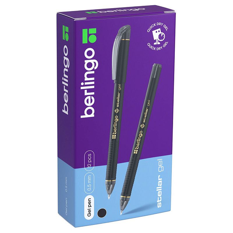 Ручка гелевая Berlingo "Stellar Gel" черная, 0,5мм 