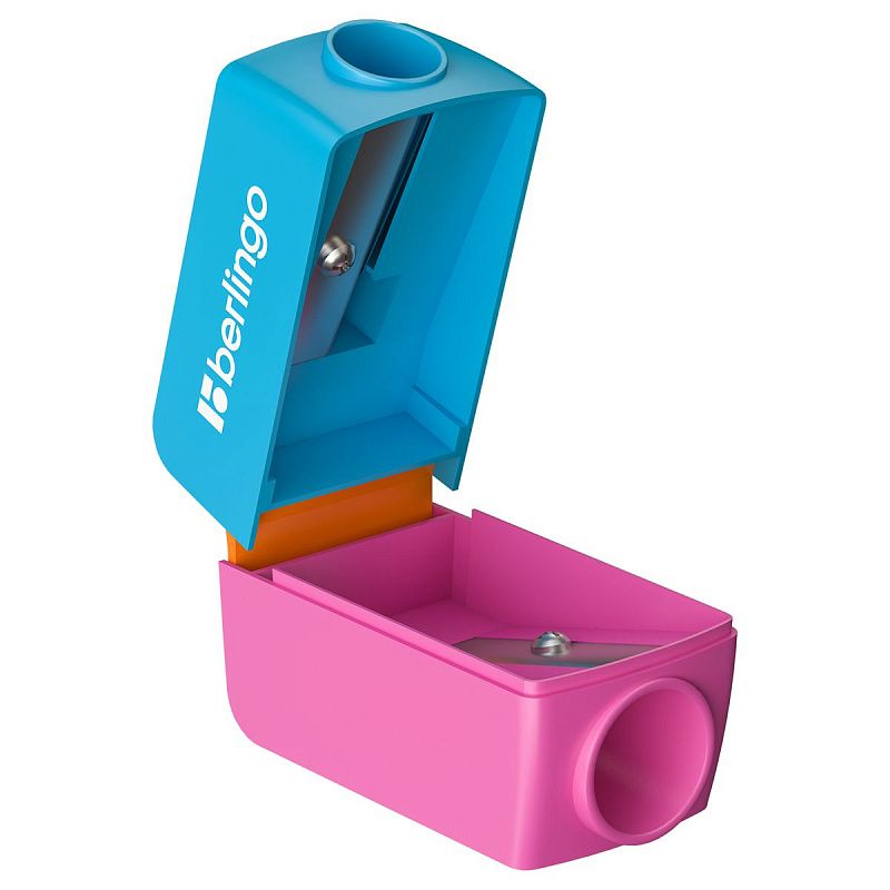 Точилка пластиковая Berlingo "ColorShift" 2 отверстия, контейнер, ассорти, туба 