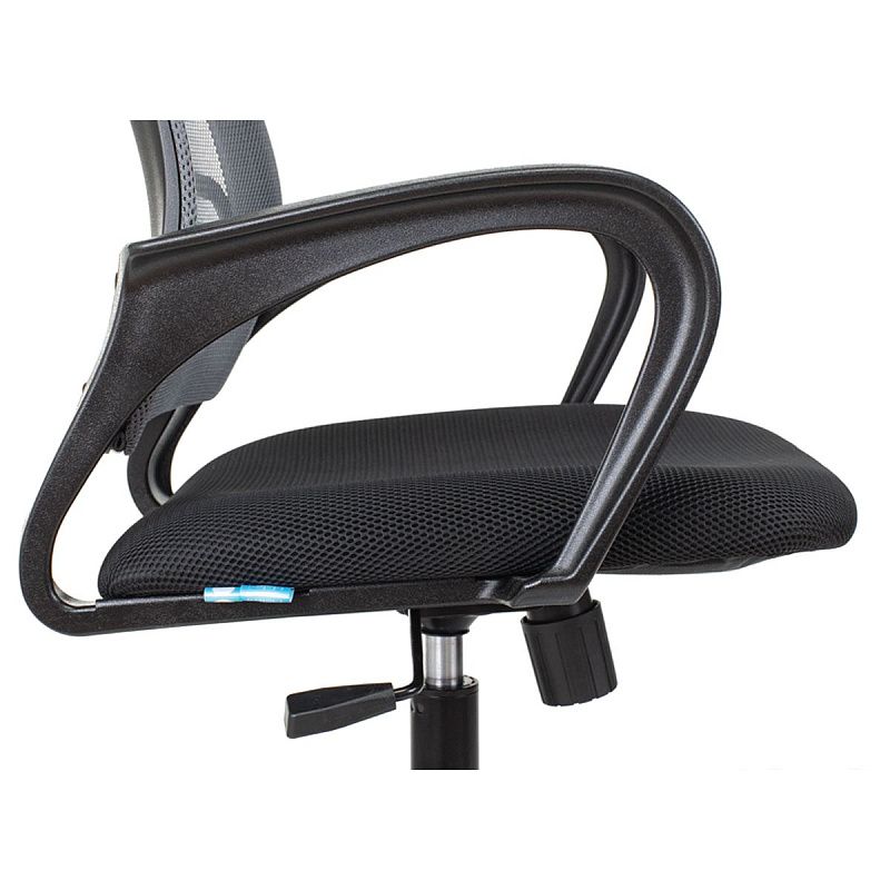 Кресло оператора Helmi HL-M95 (695) "Airy", спинка сетка серая/сиденье ткань TW черная, механизм качания