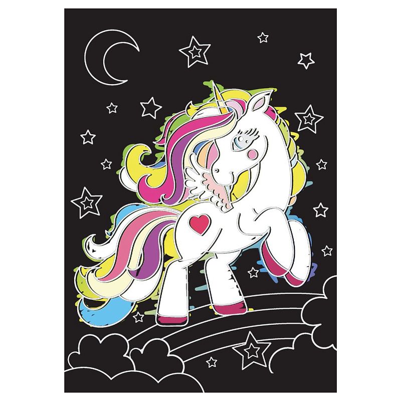 Гравюра Мульти-Пульти "Единороги", А5, разноцветная основа, пакет с европодвесом