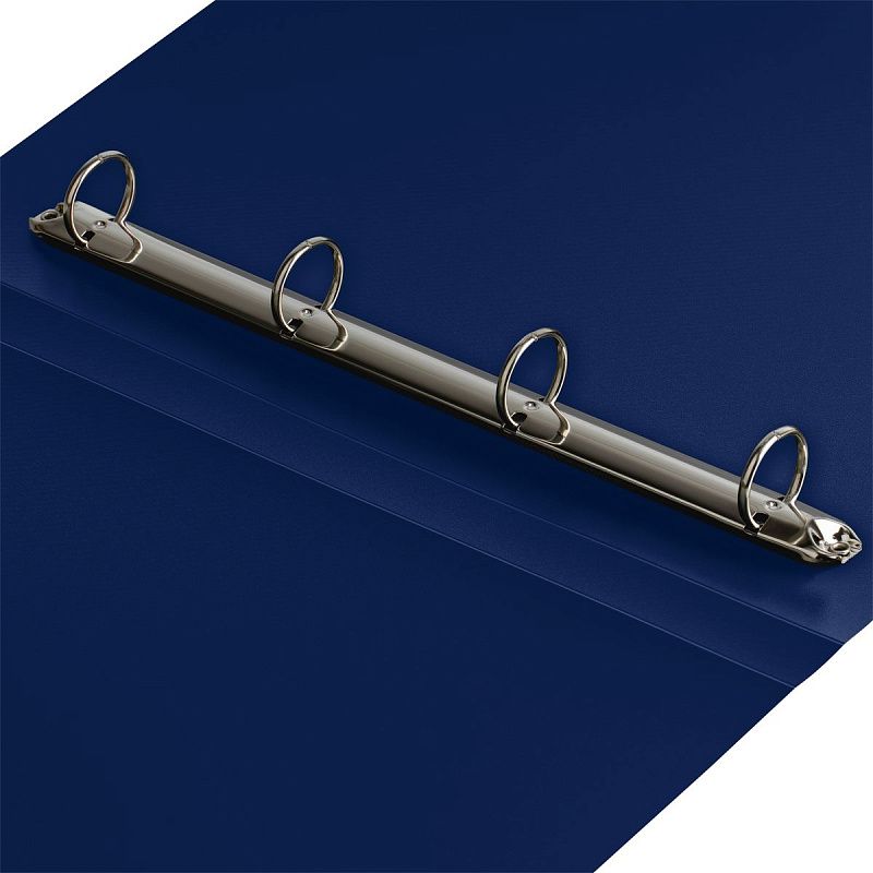 Папка на 4 кольцах СТАММ "Диагональ" А4, 40мм, 700мкм, пластик, сапфир 