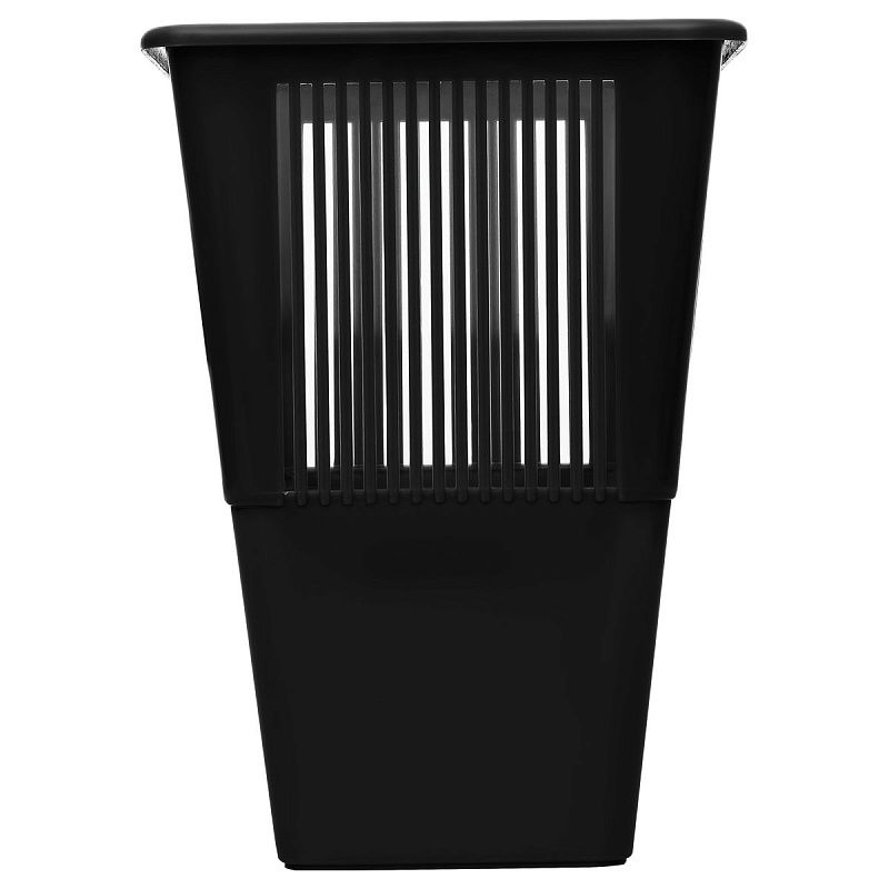 Корзина для бумаг СТАММ, 12л., прямоугольная, сетчатая, черная