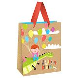 Пакет подарочный 18*23*10см MESHU "Happy Birthday. Dragon", выборочный лак, крафт, мальчик