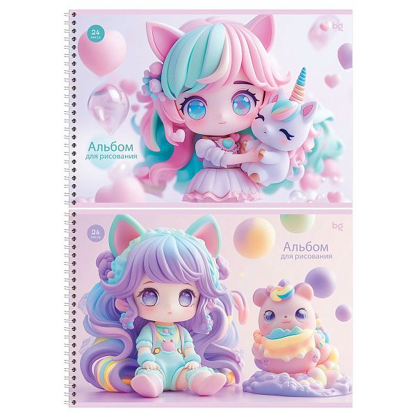Альбом для рисования 24л., А4, на гребне BG "Little girl"