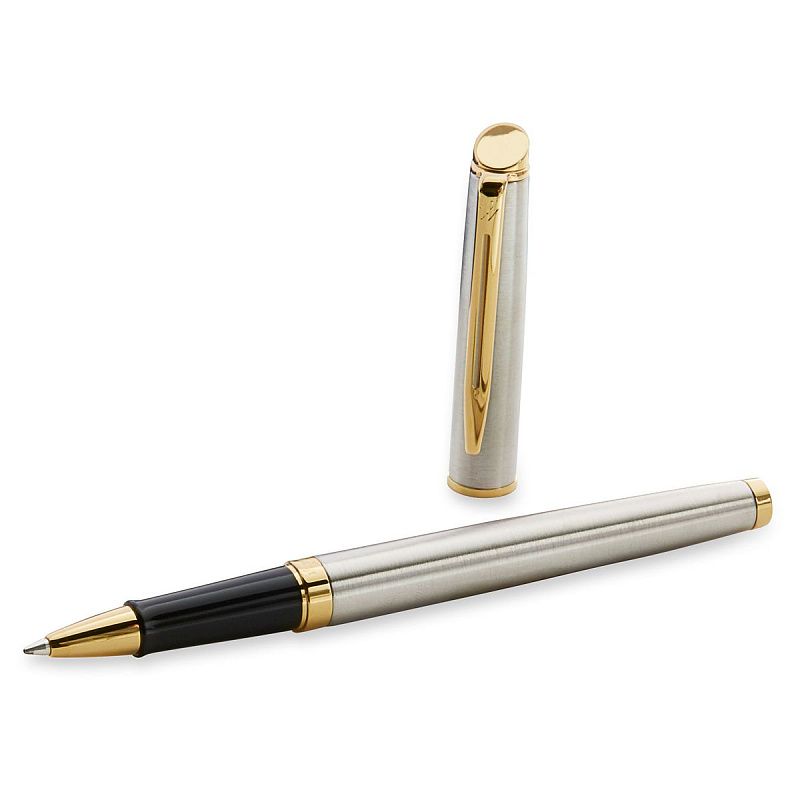 Ручка-роллер Waterman "Hemisphere Stainless Steel GT" черная, 0,8мм, подарочная упаковка 