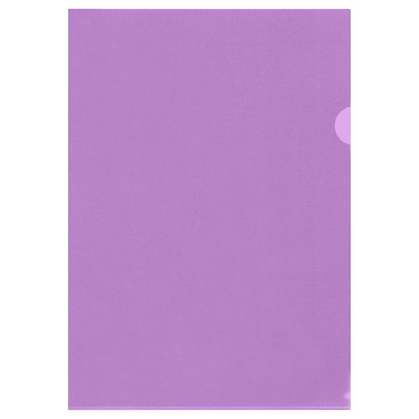 Папка-уголок СТАММ А4, 150мкм, пластик, прозрачная, фиолетовая