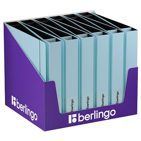 Папка на 4 кольцах Berlingo "Instinct" А5, 35мм, 700мкм, D-кольца, с внутр. карманом, аквамарин 