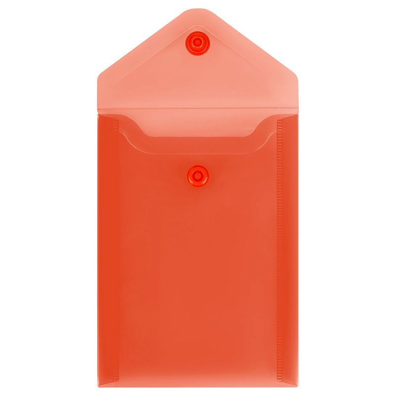 Папка-конверт на кнопке СТАММ А6, 150мкм, прозрачные, ассорти 