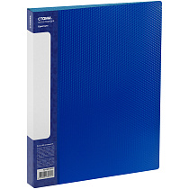 Папка с 80 вкладышами СТАММ "Кристалл" А4, 30мм, 800мкм, пластик, синяя