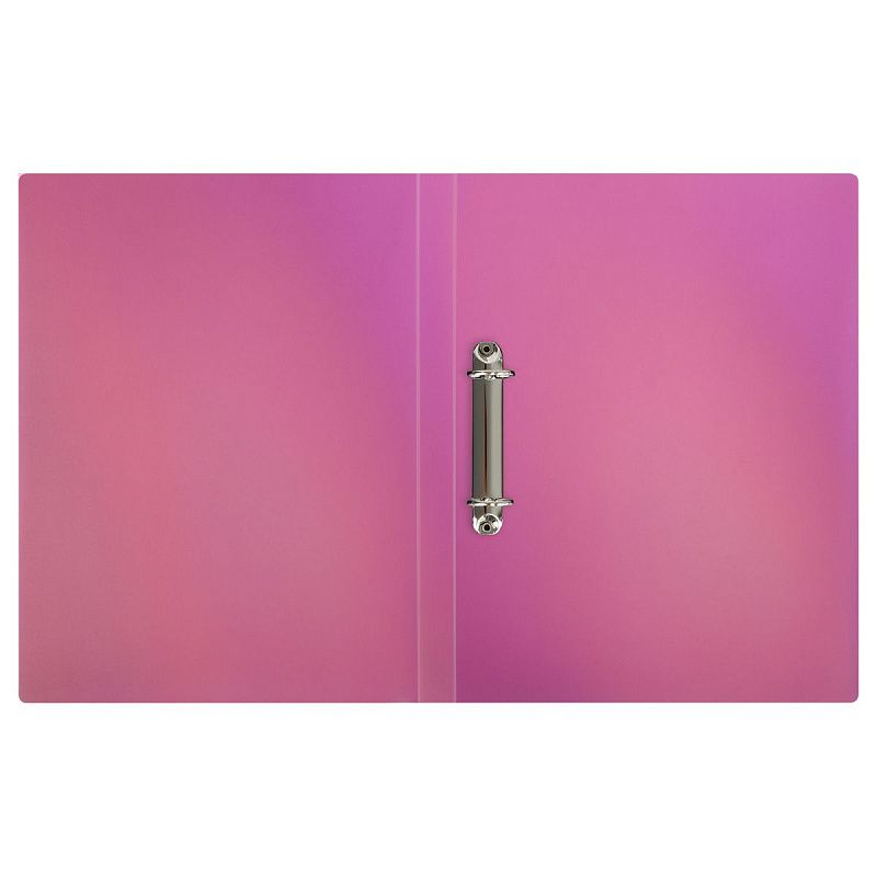 Папка на 2 кольцах СТАММ "Сияние" А4, 25мм, 700мкм, пластик, розовый 