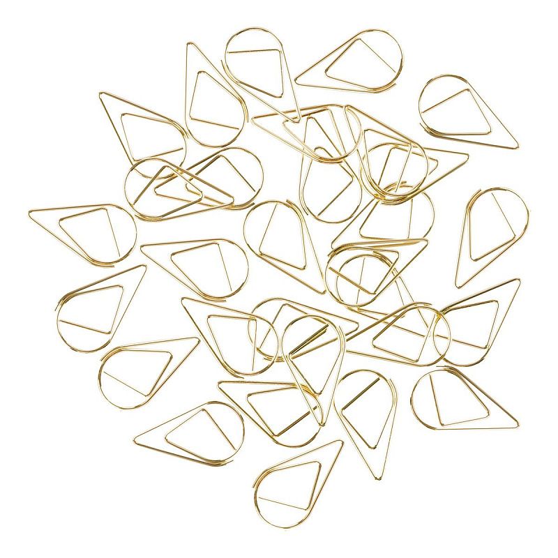 Скрепки фигурные 25мм, MESHU "Little Drops", 30шт., пакет с замком зип лок, европодвес