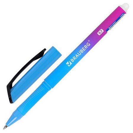 Ручка стираемая гелевая BRAUBERG GRADE, СИНЯЯ, soft-touch, узел 0,7 мм, линия письма 0,5 мм, 144208 
