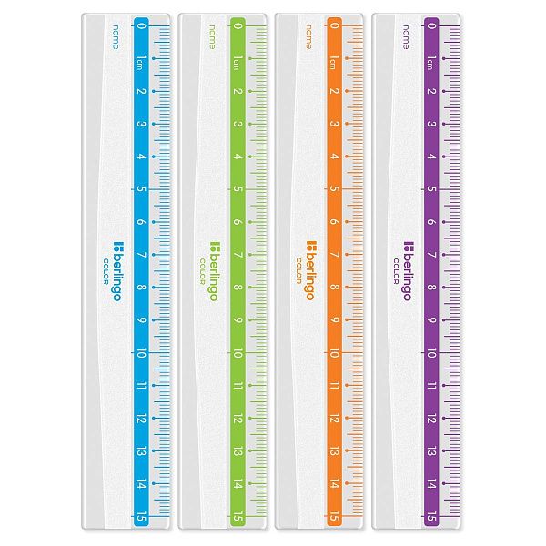 Линейка 15см Berlingo "Color", пластиковая, прозрачная