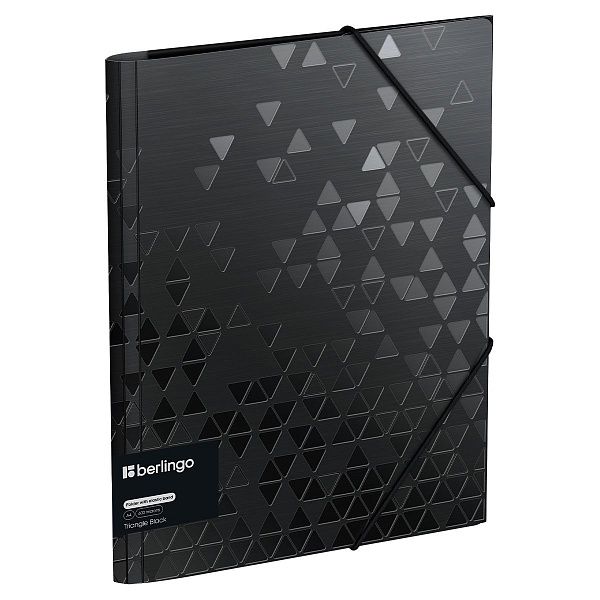 Папка на резинке Berlingo "Triangle Black" А4, 600мкм, черная