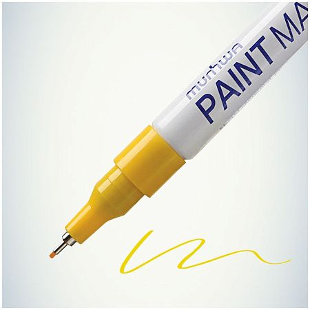 Маркер-краска MunHwa "Extra Fine Paint Marker" желтая, 1мм, нитро-основа 