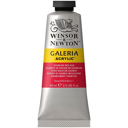 Краска акриловая художественная Winsor&Newton "Galeria", 60мл, туба, кадмий красный