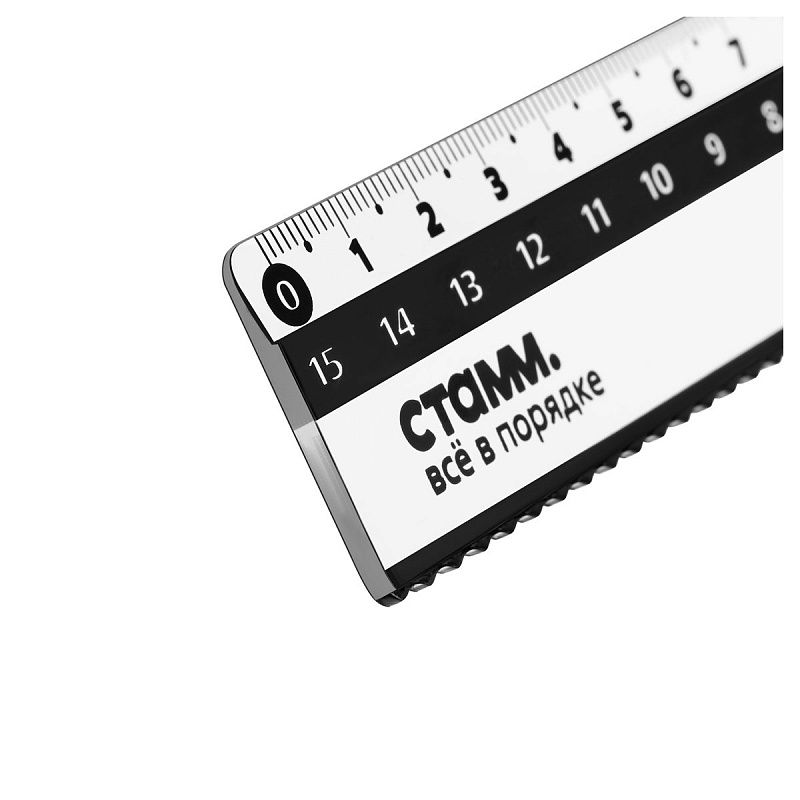 Линейка 15см СТАММ, пластиковая, с волнистым краем, двойная шкала, прозрачная, бесцветная, европодвес 