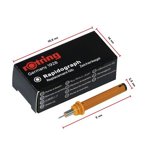 Пишущий элемент для рапидографа Rotring 0,4мм, картон. упаковка 