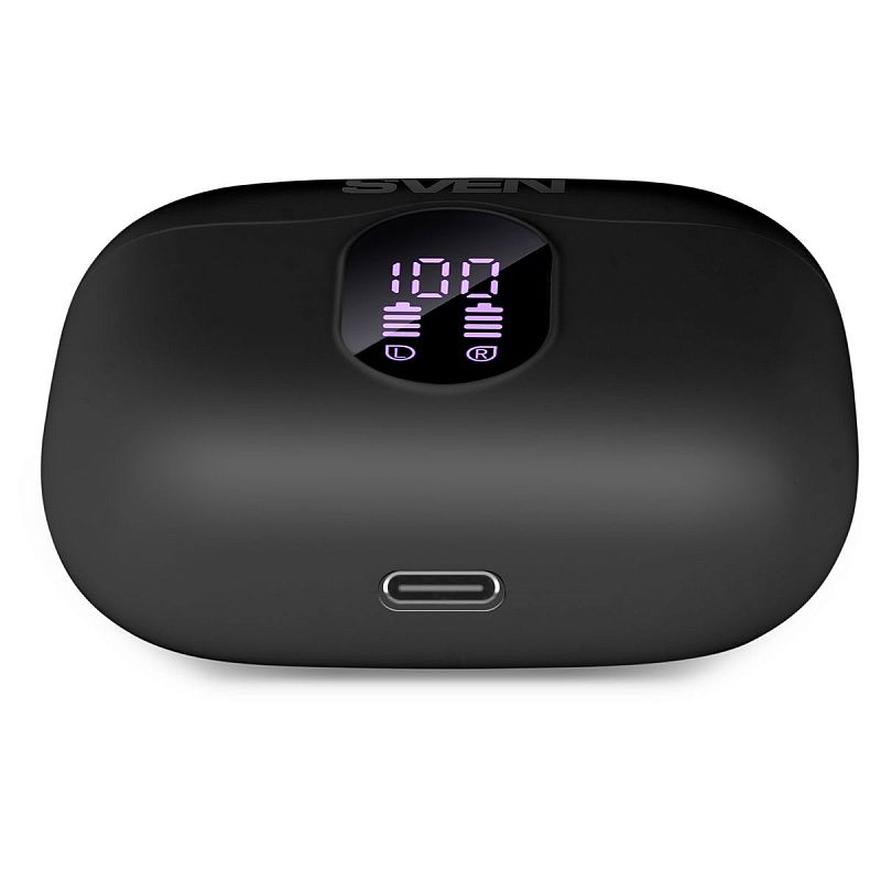 Наушники с микрофоном беспроводные Sven E-315B, TWS Bluetooth, разъем Type-C, черный