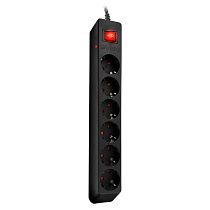Сетевой фильтр Sven Optima 6 розеток с защитными шторками 1,8м, черный