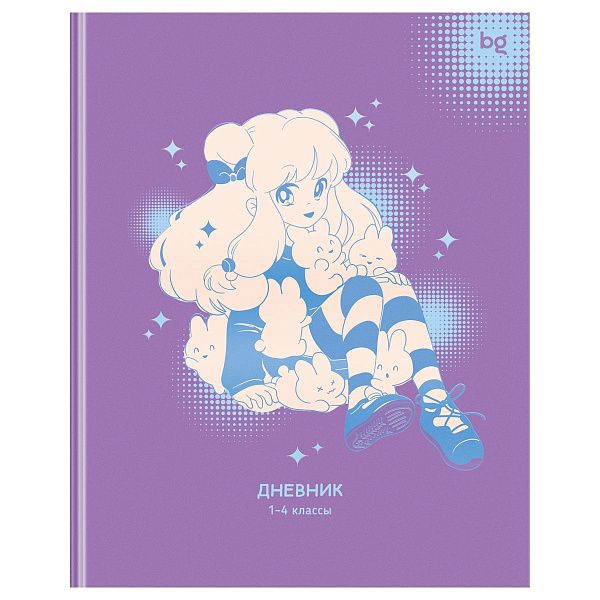 Дневник 1-4 кл. 48л. (ЛАЙТ) BG "Anime girl", матовая ламинация, выб.лак
