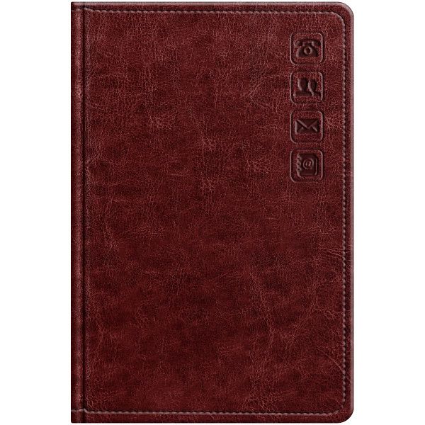 Телефонная книга А7, 64л., кожзам, BG "Nebraska. Dark red", с вырубкой