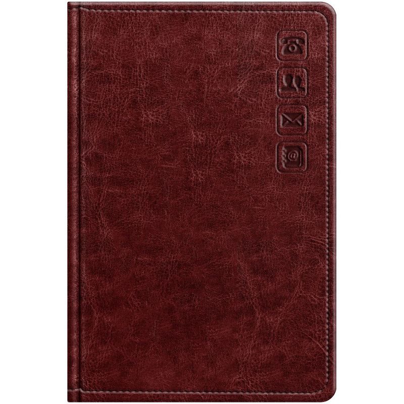 Телефонная книга А7, 64л., кожзам, BG "Nebraska. Dark red", с вырубкой