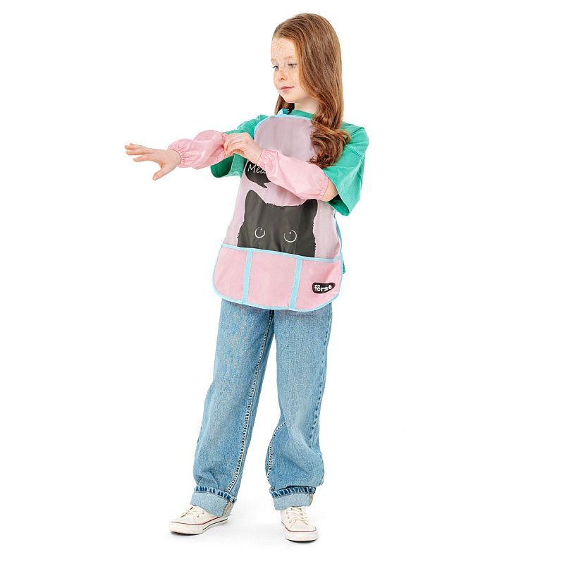 Фартук с нарукавниками Först "Kitty", 53,5*44,5см, 3 кармана, розовый 