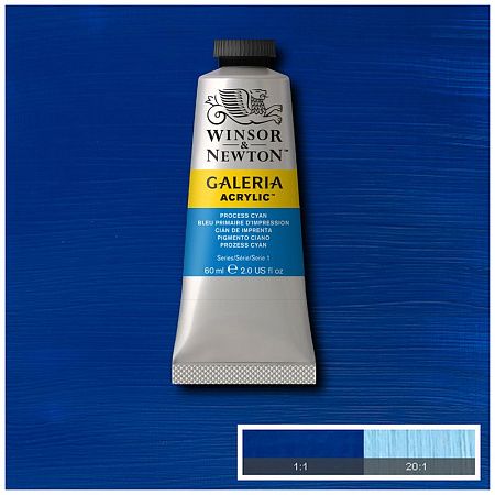 Краска акриловая художественная Winsor&Newton "Galeria", 60мл, туба, обработанный голубой