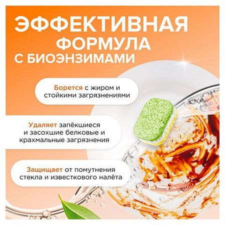 Таблетки для посудомоечных машин 100 шт. SYNERGETIC, биоразлагаемые, бесфосфатные, 102100 